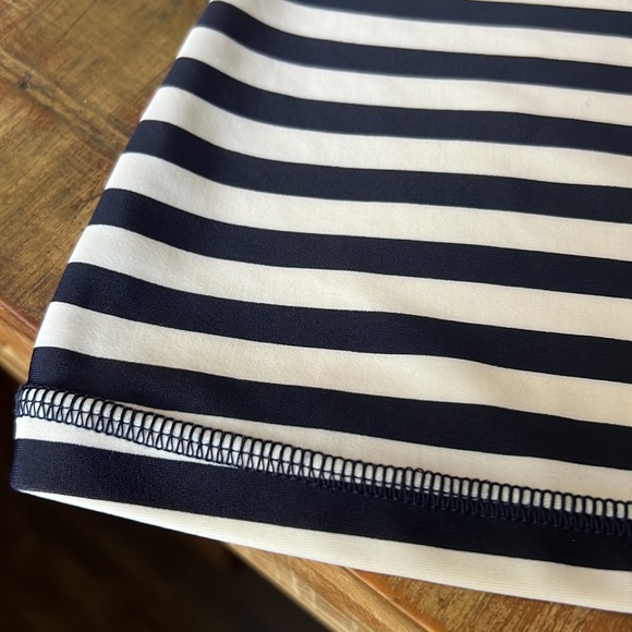 J Crew Beachwear Long Sleeve Top, back zipper, white and blue stripe, small - Picture 5 of 8